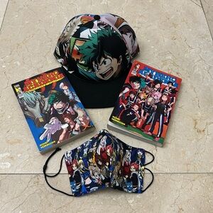 NWOT- My Hero Academia cap, 2 boos, & face mask
